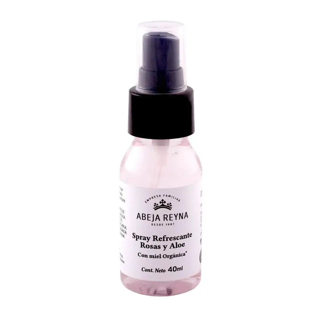Spray refrescante de agua de rosas,  aloe vera, miel y ácido hialurónico